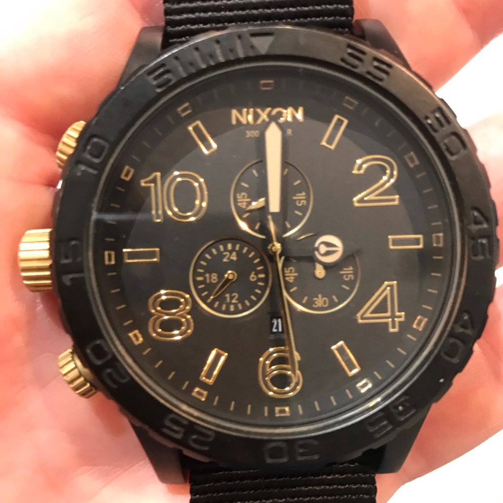 Nixon The 51-30 Chrono Matte Black and Gold